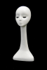 Gloss white abstract fiberglass display head with swooping design and integrated base for retail accessory merchandising. - Image 1 of 0