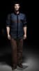 Realistic male fiberglass mannequin in flesh tone with a metal base for retail clothing display. - Image 2 of 0
