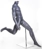 Headless matte gray soccer mannequin in kicking pose for athletic apparel and sports retail display - Image 2 of 0