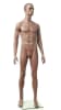 Male African American fiberglass mannequin with chocolate skin tone and chiseled features standing on a chrome base. - Image 2 of 0