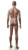 Male African American fiberglass mannequin with chocolate skin tone and chiseled features standing on a chrome base. - Image 3 of 0