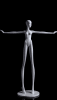 Miniature gloss white fiberglass mannequin head for jewelry display featuring an integrated base for showcasing earrings and necklaces. - Image 3 of 0