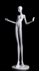 Miniature gloss white fiberglass mannequin head for jewelry display featuring an integrated base for showcasing earrings and necklaces. - Image 4 of 0