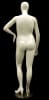 Plus size Nancy female mannequin with abstract egg head in a white finish, standing on a round glass base. - Image 2 of 0