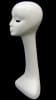 Female fiberglass display head with long neck and eyelashes for retail accessory merchandising. - Image 2 of 0