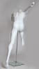 Runner full sprint male mannequin in matte white for athletic apparel and sports retail display - Image 2 of 0