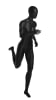 Athletic running female mannequin in matte black finish for sportswear and activewear retail display - Image 2 of 0