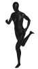 Athletic running female mannequin in matte black finish for sportswear and activewear retail display - Image 3 of 0