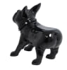 Realistic glossy black plastic French bulldog mannequin with a turnable head for pet apparel retail display and modern home interior decor. - Image 3 of 0