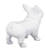 Realistic glossy white plastic French bulldog mannequin with a turnable head, designed for retail pet clothing displays and modern interior decor. - Image 3 of 0