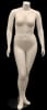 Matte white headless plus size female mannequin with fiberglass body, detachable parts, and metal base for retail fashion displays - Image 2 of 0