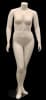 Plus-size female headless mannequin in flesh tone fiberglass with a round metal base and sculpted high-heel feet. - Image 2 of 0