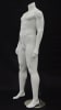 Plus size glossy white headless male mannequin with arms at sides for retail clothing display and fashion merchandising - Image 2 of 0