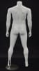 Plus size glossy white headless male mannequin with arms at sides for retail clothing display and fashion merchandising - Image 3 of 0