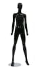 Shiny Black Retro Abstract Female Mannequin - Legs Flared - Image 1 of 0
