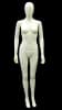 Glossy white female dual-function mannequin with magnetic egghead and headless options, featuring a glass base and metal calf support. - Image 2 of 0