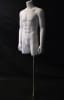 Flat white fiberglass male 3/4 torso display with included base for retail apparel merchandising. - Image 2 of 0