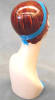 Vintage style hand-painted fiberglass female display head with colorful makeup and an integrated base for retail accessory merchandising. - Image 3 of 0