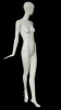 Tall abstract female mannequin in a high gloss white fiberglass finish on a stable base with ankle and foot rods. - Image 3 of 0