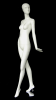 Tall abstract female mannequin in a high gloss white fiberglass finish on a stable base with ankle and foot rods. - Image 4 of 0