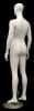 Abstract male mannequin in glossy white fiberglass with a straight-on pose and a metal stand. - Image 2 of 0