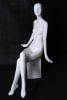 Glossy white abstract female seated mannequin for modern fashion retail display - Image 3 of 0