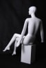 Glossy white abstract female seated mannequin for modern fashion retail display - Image 4 of 0