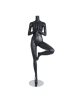 Female Yoga Mannequin Matte Black Tree Pose Headless Changeable Heads - Image 1 of 0