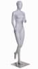 Female hiking mannequin in glossy white holding walking stick for outdoor apparel and retail display - Image 3 of 0