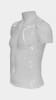 Gloss white fiberglass plus size male torso form for retail countertop and shelf display. - Image 1 of 0
