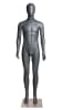 Matte gray male egghead mannequin designed for modern retail clothing and fashion display presentations - Image 1 of 0