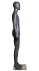 Matte gray male egghead mannequin designed for modern retail clothing and fashion display presentations - Image 2 of 0