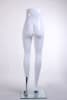 Modern white fiberglass female display legs with a minimalist design, featuring a calf and foot mount on a stable base for retail apparel showcasing. - Image 2 of 0