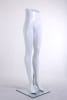 Modern white fiberglass female display legs with a minimalist design, featuring a calf and foot mount on a stable base for retail apparel showcasing. - Image 3 of 0