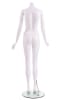 Matte white female mannequins 3 poses egghead and headless retail display set with glass base - Image 9 of 0