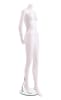 Matte white female mannequins 3 poses egghead and headless retail display set with glass base - Image 11 of 0