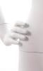 Matte white female mannequins 3 poses egghead and headless retail display set with glass base - Image 18 of 0
