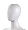 Matte white female mannequins 3 poses egghead and headless retail display set with glass base - Image 3 of 0