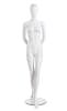 Matte white female mannequins 3 poses egghead and headless retail display set with glass base - Image 5 of 0