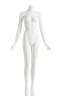 Matte white female mannequins 3 poses egghead and headless retail display set with glass base - Image 7 of 0