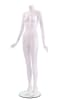 Matte white female mannequins 3 poses egghead and headless retail display set with glass base - Image 8 of 0