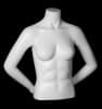 Matte White Female 1/2 Torso Mannequin with Arms - Image 1 of 0