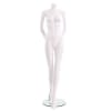 Female Headless Mannequin in Matte White with hands st sides in a straight on pose - Image 1 of 0