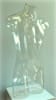 Unbreakable clear plastic 3/4 male torso display form with 5/8 inch leg flange for tabletop or metal base use - Image 1 of 0