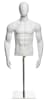 Plastic Male Egghead Torso in Matte White with Adjustable Height Floor Stand by Mannequins Express - Image 1 of 0