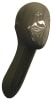 Metallic gray fiberglass abstract female display head with long neck and wall-mounted base for retail merchandising. - Image 2 of 0