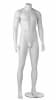 Matte white headless male fiberglass mannequin with tempered glass base and calf rod - Image 1 of 0