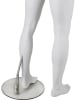 Matte white headless male fiberglass mannequin with tempered glass base and calf rod - Image 2 of 0