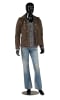 glossy black male fiberglass mannequin left leg out detachable parts metal base ankle rod retail display - Image 1 of 0