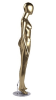 metallic gold female egghead mannequin fiberglass modern retail display with base - Image 4 of 0